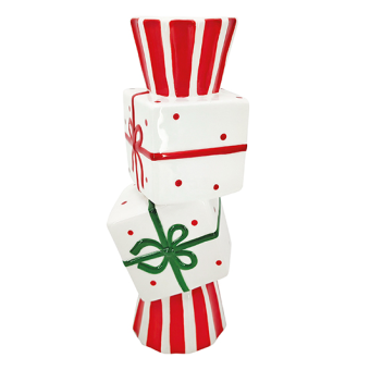 Easy Life - Vaso in ceramica/dolomite in white box RIBBON - R3513#RIBO