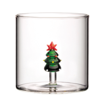 Easy Life - Bicchiere in vetro borosilicato 250 ml ALBERO DI NATALE - R0358#NAL