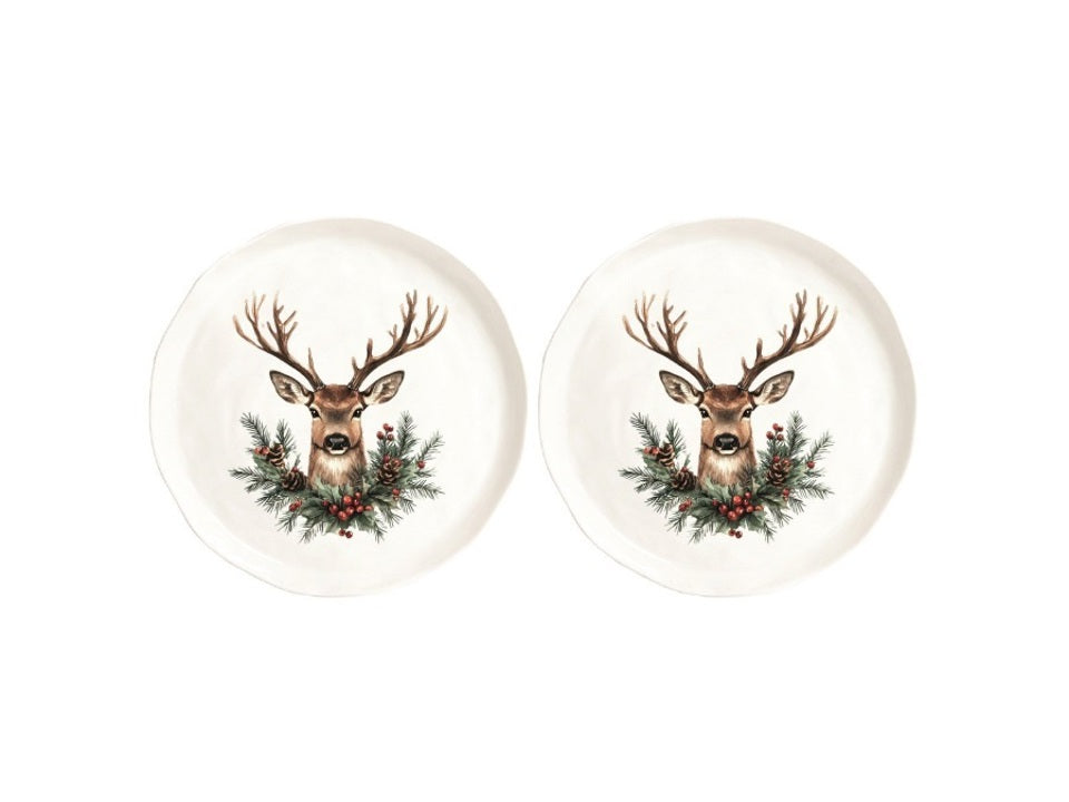 Simple Day - Set 2 piatti piani cervo natalizio, 27 cm - 10011066