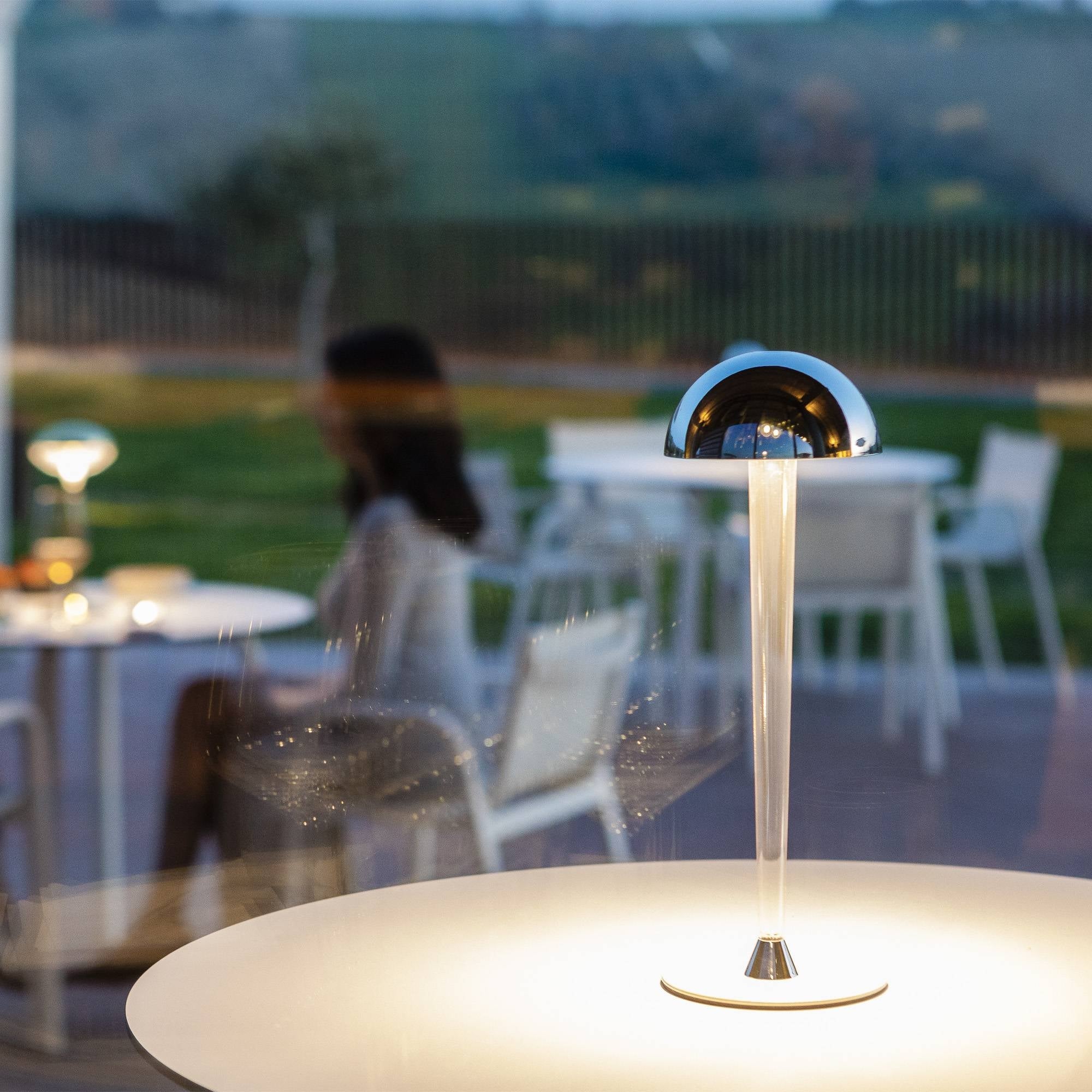 "Pin Up" Lampada cordless ricaricabile - Chrome Plating