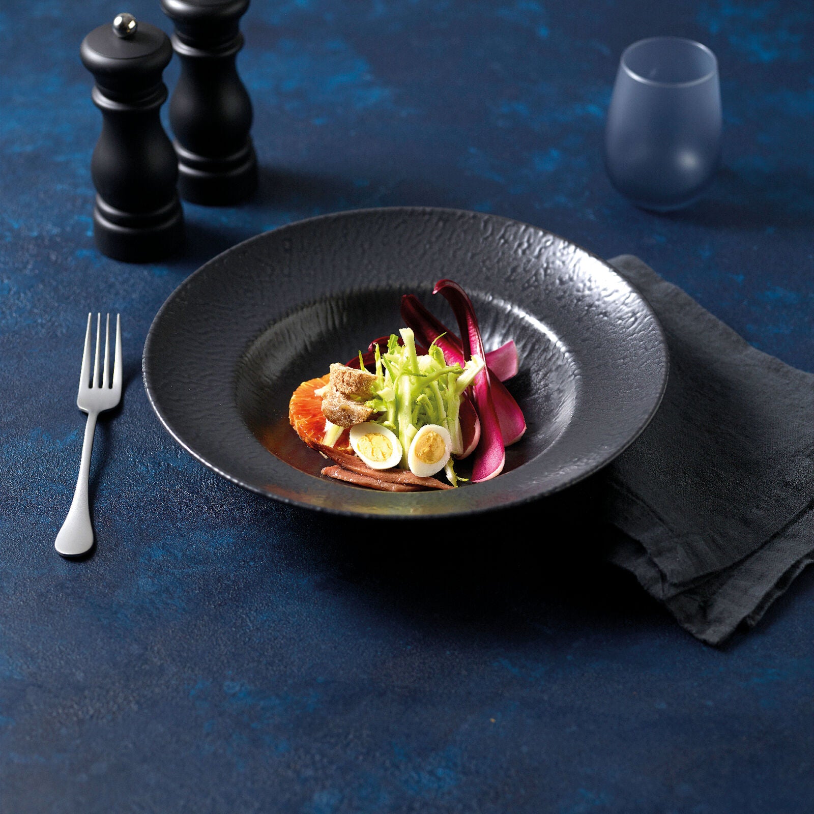 Piatto pasta Onyx in gres porcellanato - colore nero - 29,5 cm