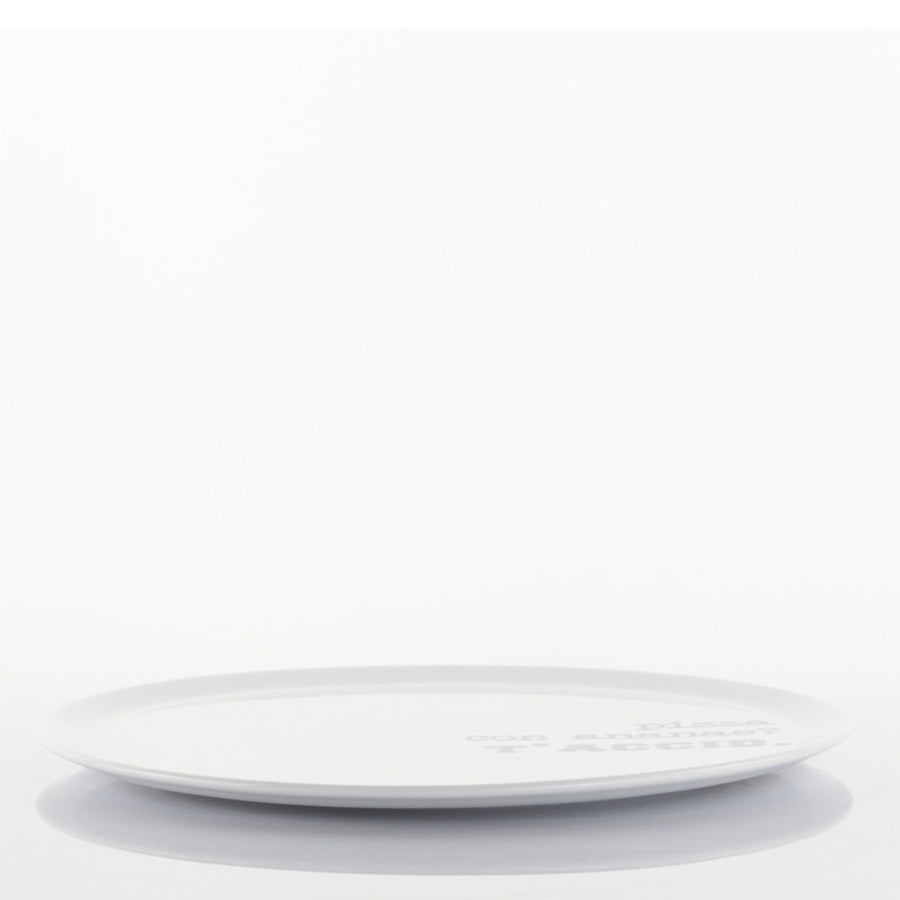 Piatto Pizza 33cm - " Pizza con Ananas? T'accid "