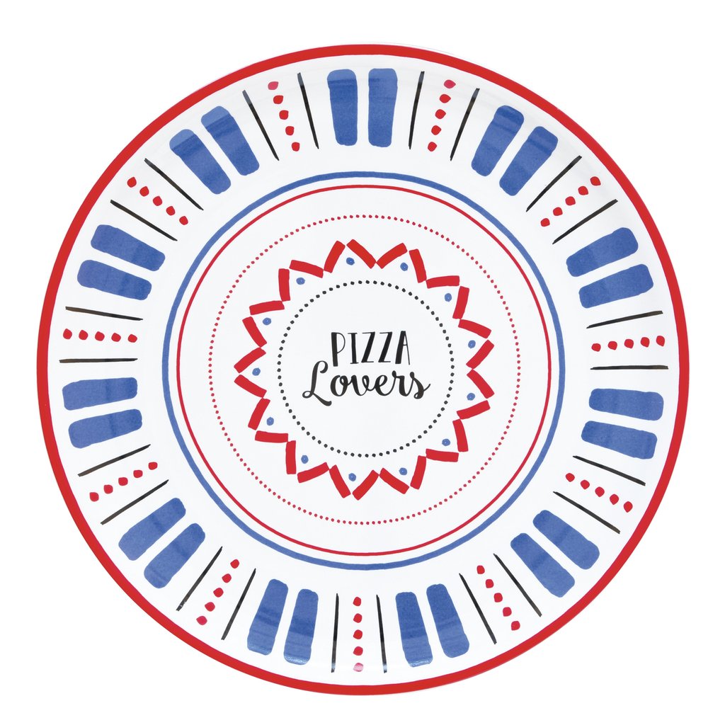 Pozzi Milano Piatto pizza in porc. 32,5 cm 4 dec.ass.in color box PIZZA LOVERS -