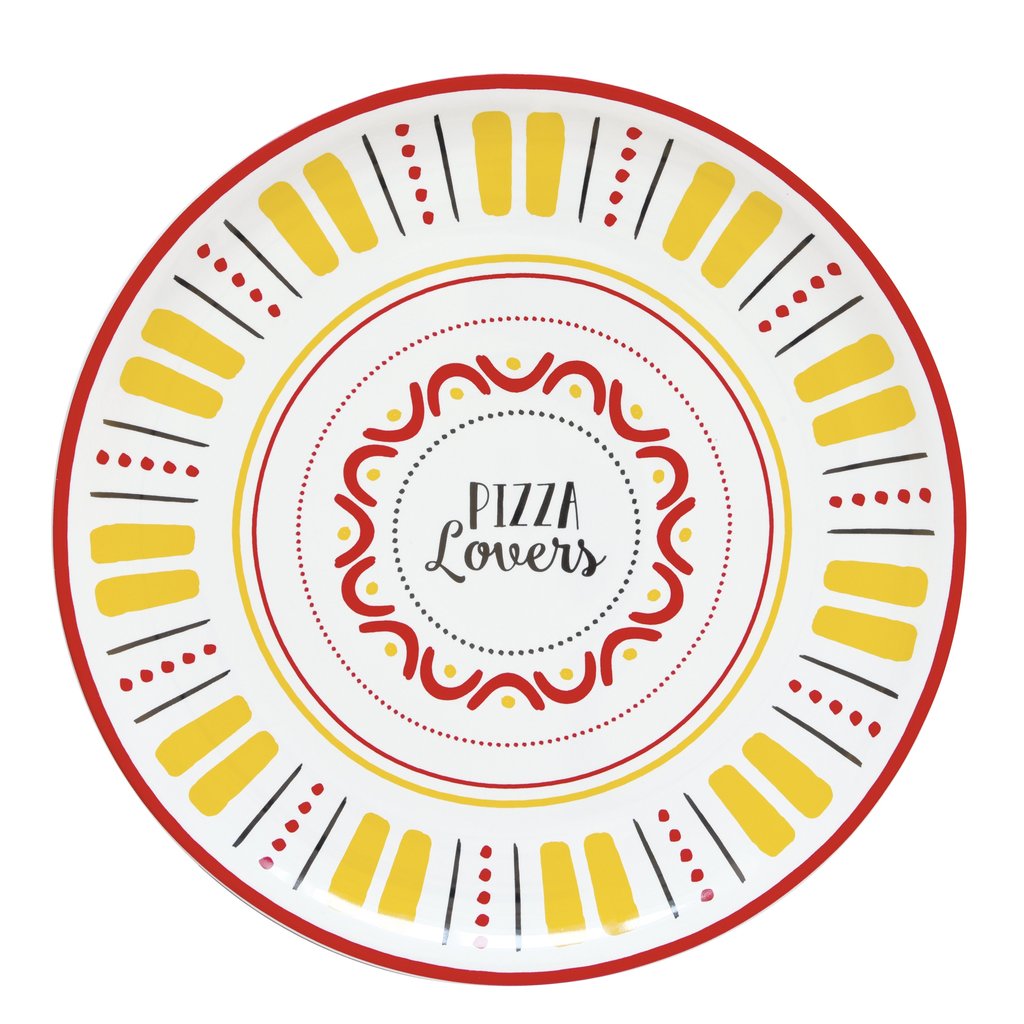 Pozzi Milano Piatto pizza in porc. 32,5 cm 4 dec.ass.in color box PIZZA LOVERS -
