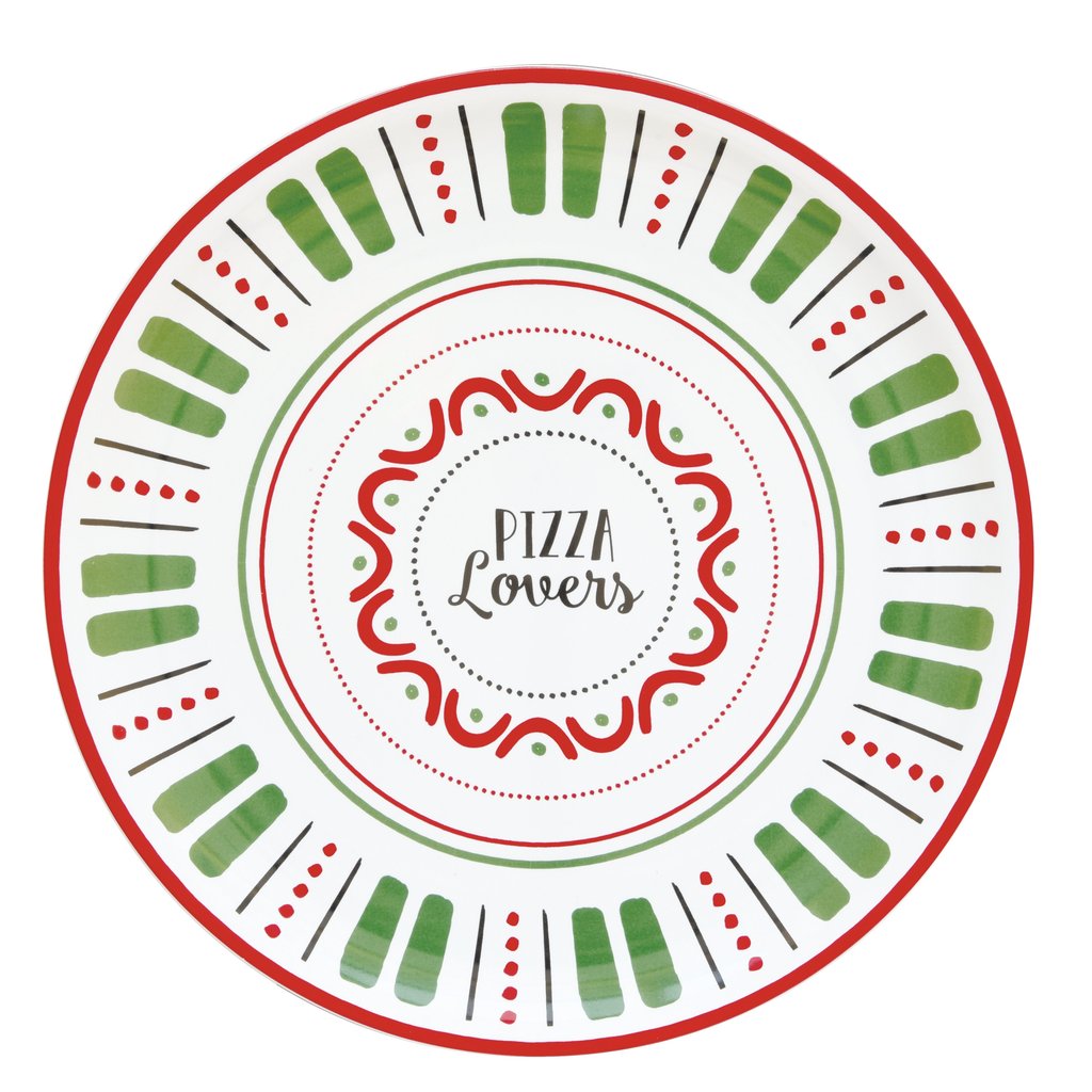 Pozzi Milano Piatto pizza in porc. 32,5 cm 4 dec.ass.in color box PIZZA LOVERS -