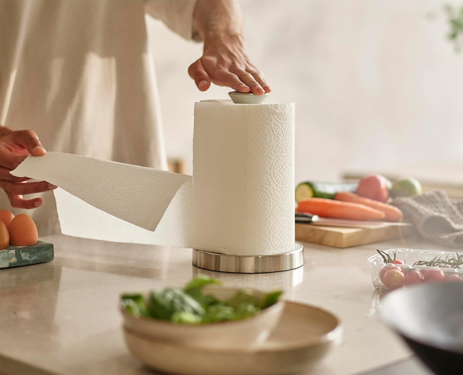 Push&Tear Portarotolo da cucina facile da strappare - 24cm / Grigio Pietra