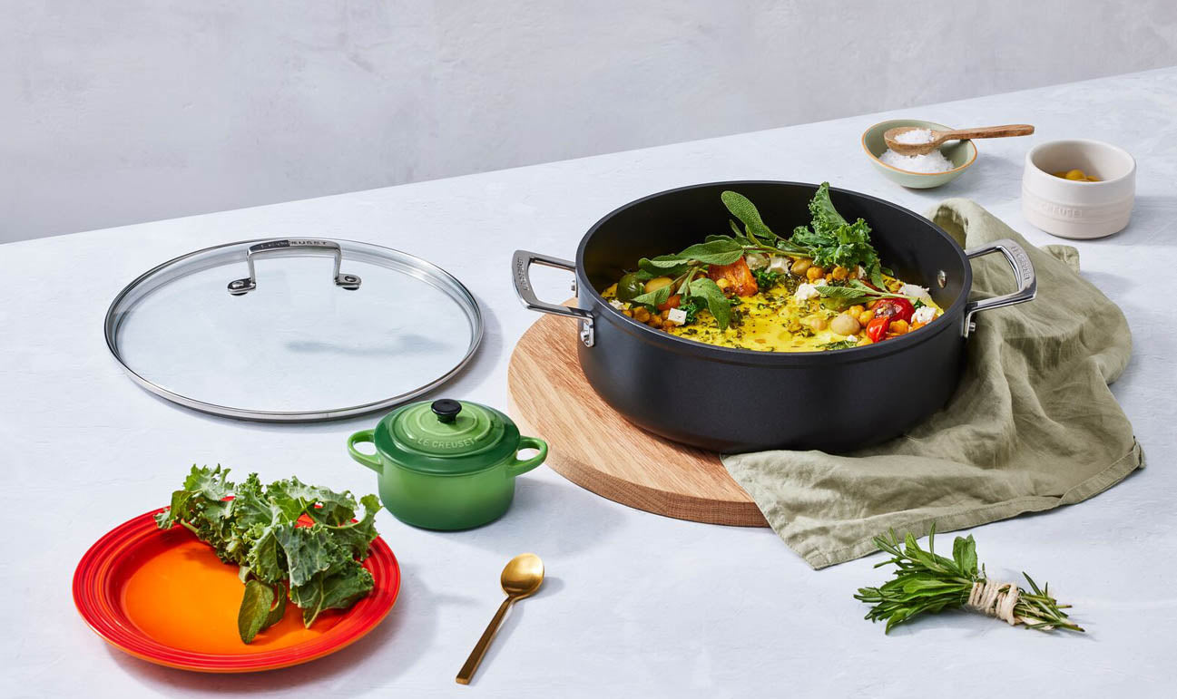 Sauté in alluminio antiaderente con coperchio vetro - 24 cm, 3.3L