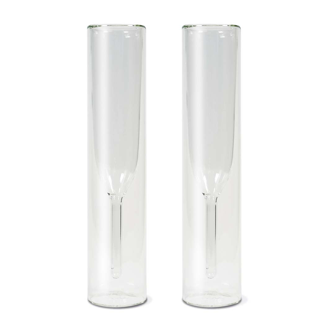 Wd Lifestyle Set 2 flutes in vetro borosilicato doppia camera Capacità: 150 ml -