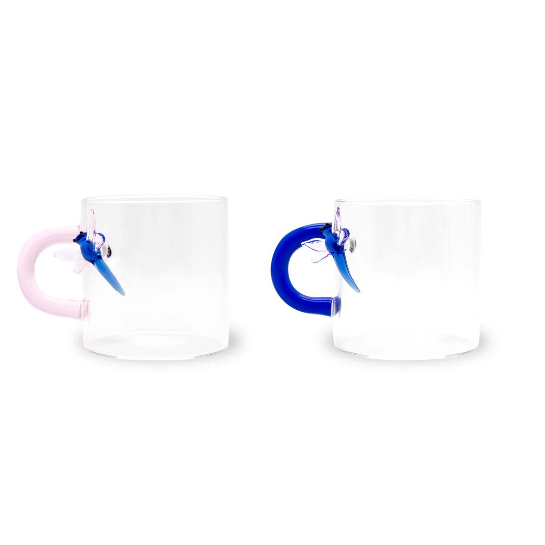 Wd Lifestyle Set 2 tazzine da caffè in vetro borosilicato Decoro Libellula - WD7