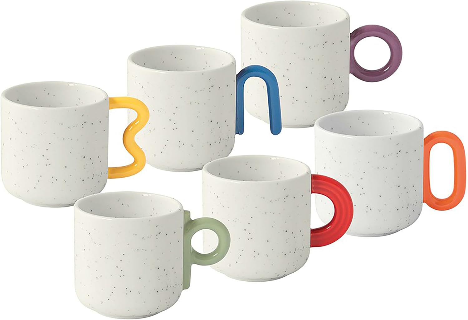 Pozzi Milano Set 6 tazzine espr.100 ml in porc.in color box CREATIVE BIANCO