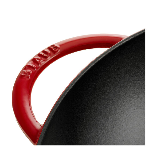 Wok con coperchio in vetro rotondo - 37 cm, ciliegia