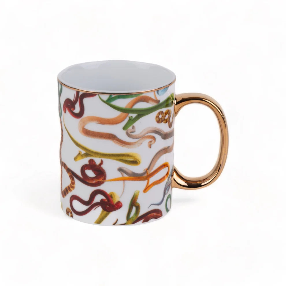 Seletti Tazza In Porcellana "Toiletpaper Home" Ø 8 H. 10 Cm - Snakes -