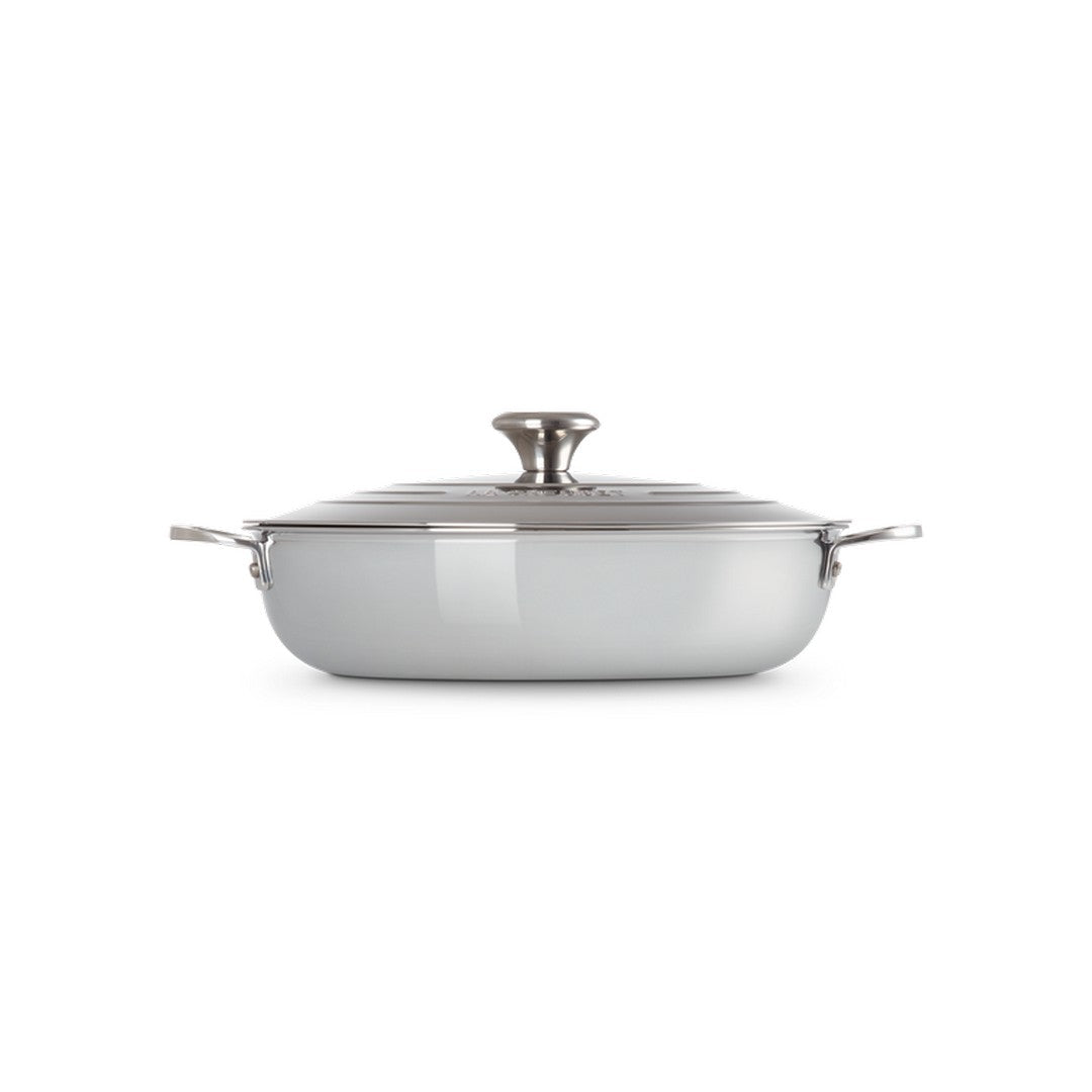 Le Creuset Tegame basso con coperchio in acciaio 30cm