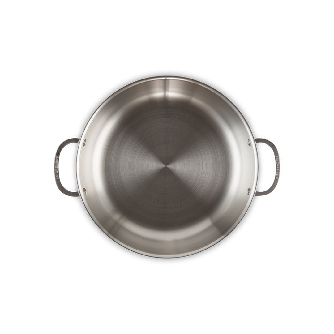 Le Creuset Tegame basso con coperchio in acciaio 30cm