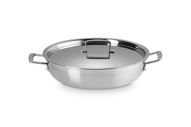 Tegame basso in acciaio inox e int. antiaderente - 38 cm, 4.8L