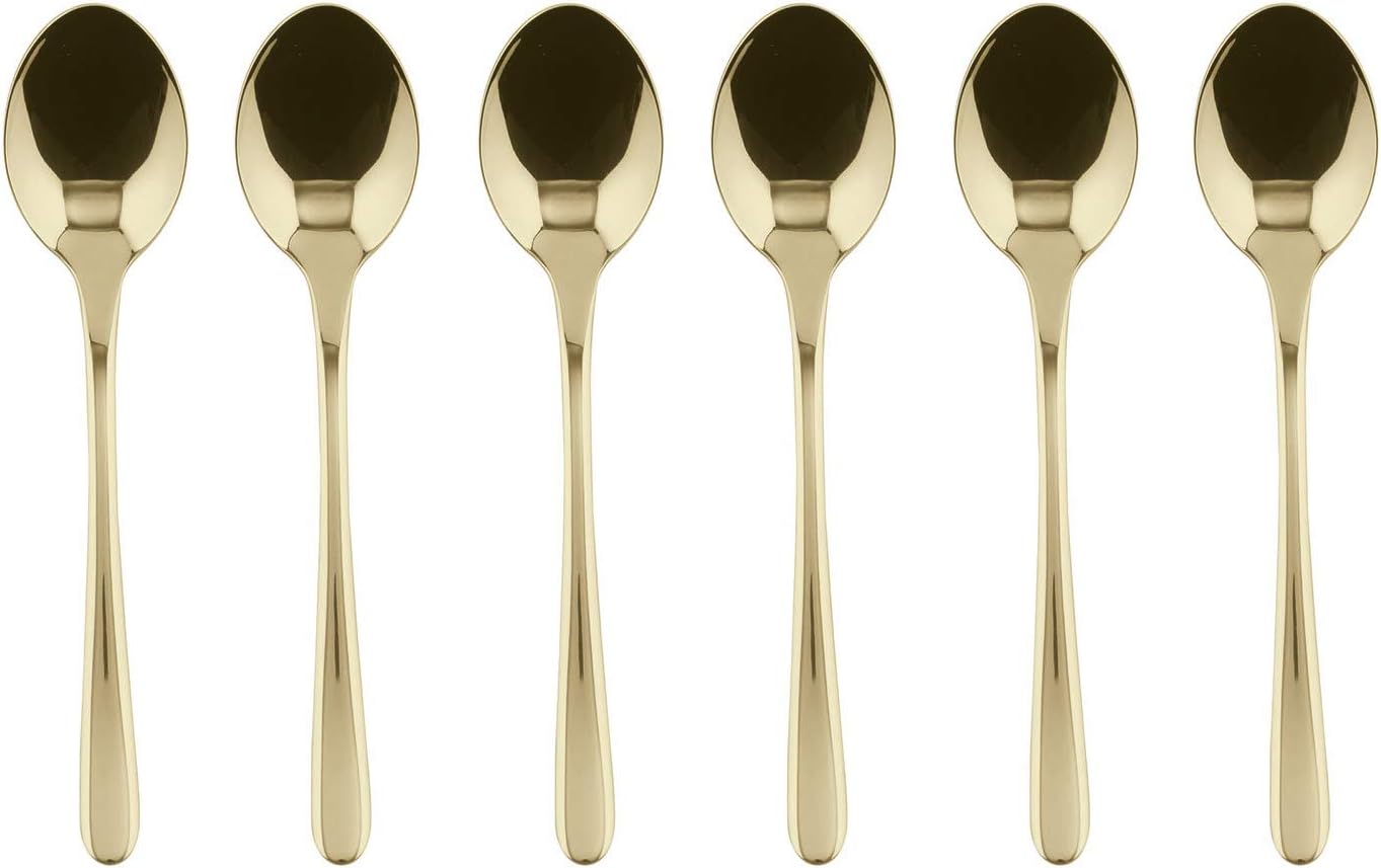 Taste Set di 6 Cucchiaini da Caffè in Acciaio Inox, Cucchiai da Dessert CHAMPAGN