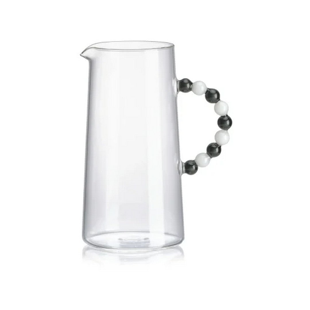 Ivv Collier Caraffa Vetro Borosilicato Trasparente Con Manico Bianco/Grigio H.2