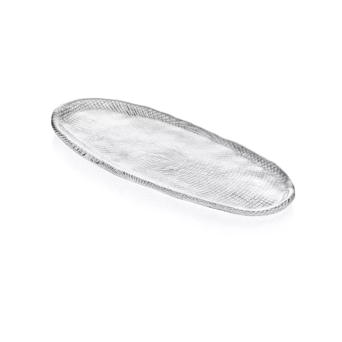 DIAMANTE' VASSOIO OVALE CM.43X16 TRASPARENTE