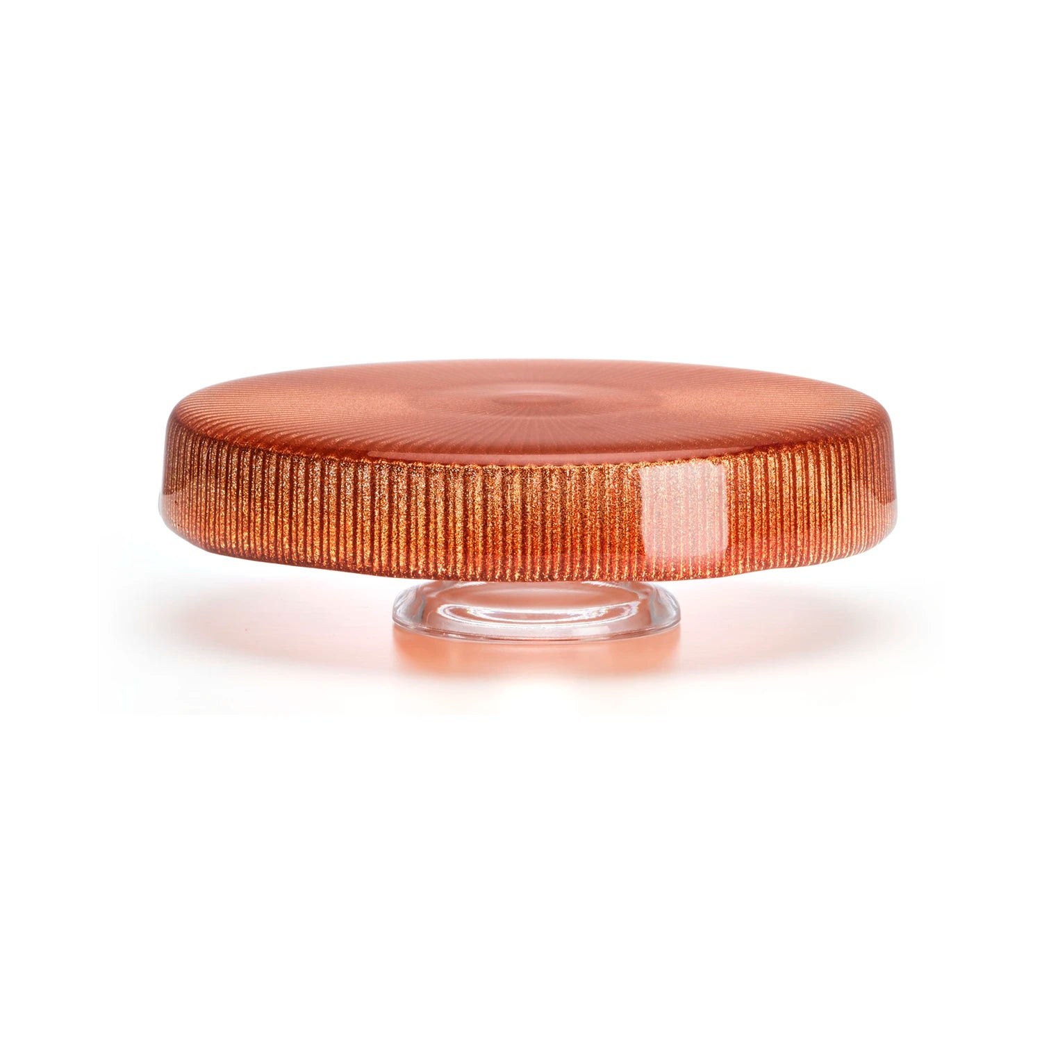 Noël portadolci smerlato in vetro - Arancio glitter Ø 26 cm
