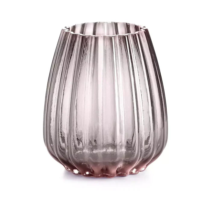 Ivv Oyster Vaso Medio Vetro Rosa H.20.5 Cm.