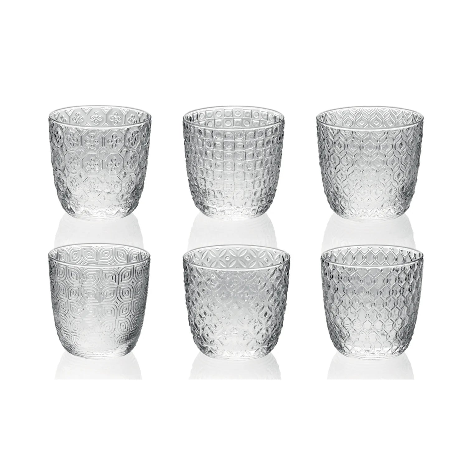 Sixties Set 6 Bicchiere Acqua Trasparente - 6 Ottiche Assortite - Cl.31