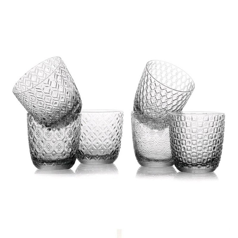 Sixties Set 6 Bicchiere Acqua Trasparente - 6 Ottiche Assortite - Cl.31