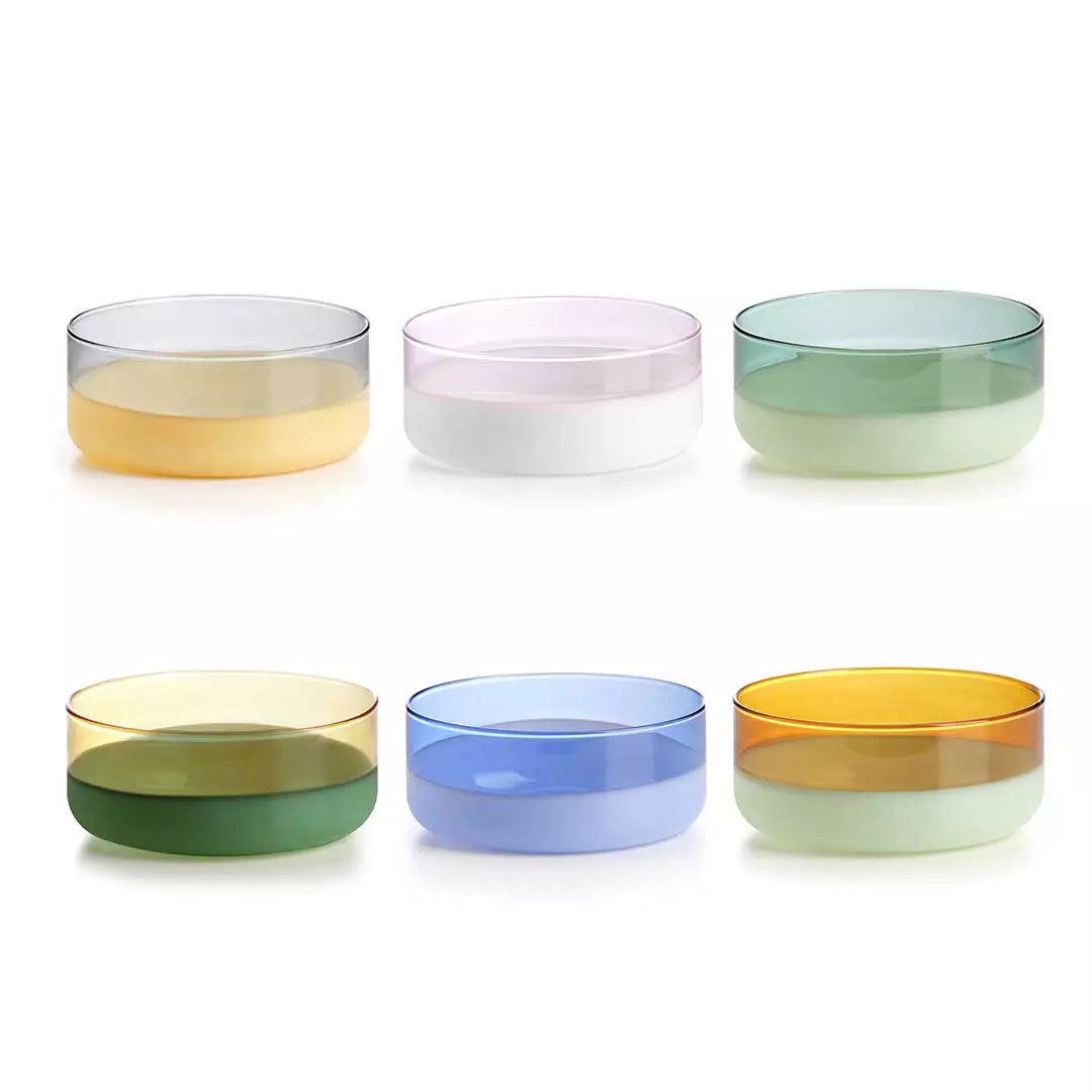 Unametà set 6 coppette in vetro borosilicato - Multicolor