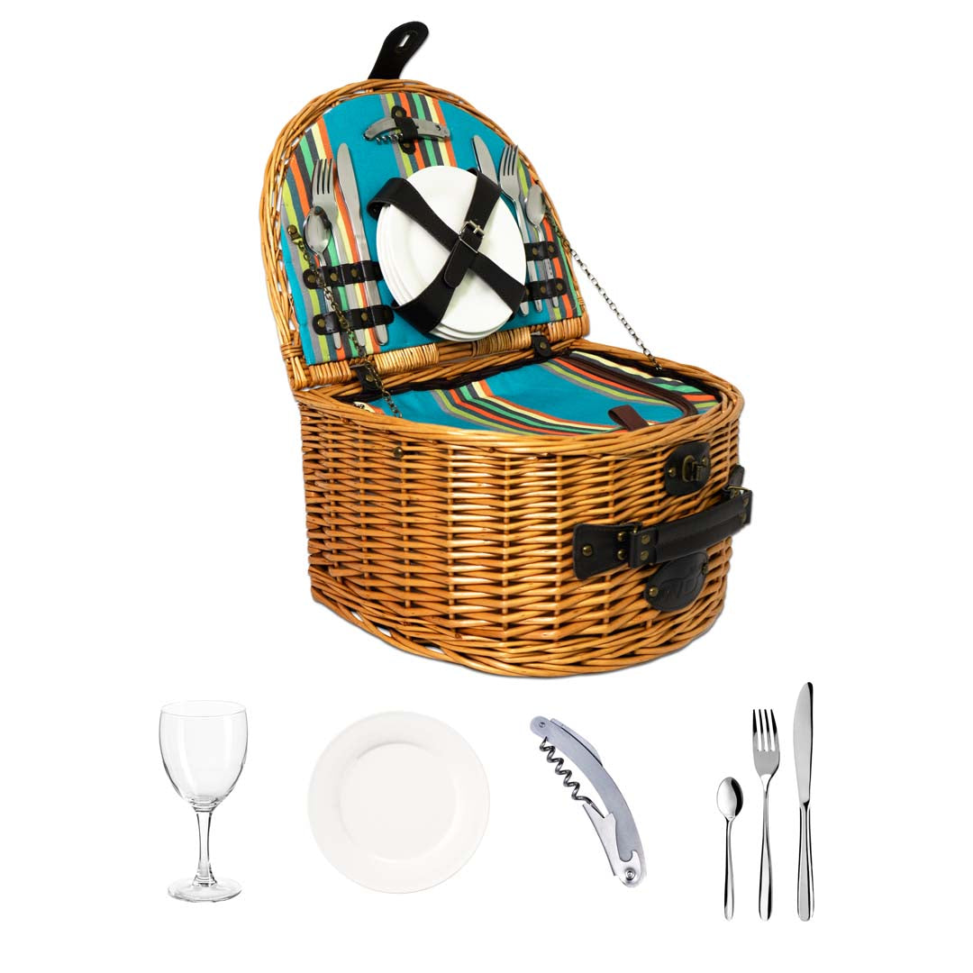 Wd Lifestyle Cestino da picnic in vimini per 4 persone Miele - WD734