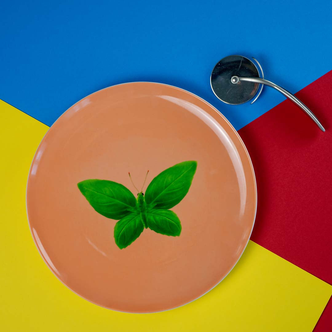 Piatto pizza Porcellana / 30,5cm - Decoro Farfalla