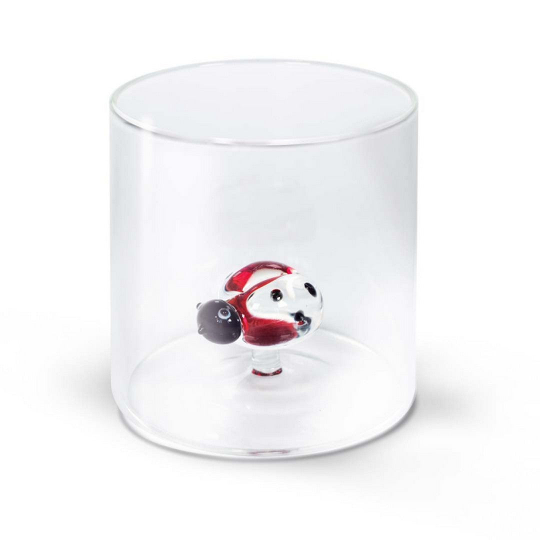 Wd Lifestyle Bicchiere in vetro borosilicato Capacità 250 ml Decoro coccinella -