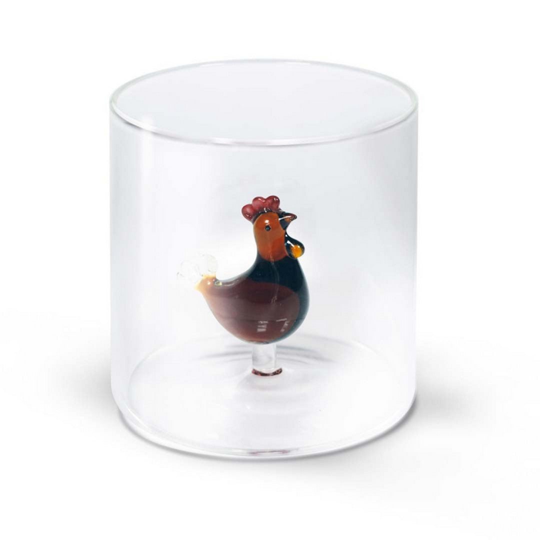 Wd Lifestyle Bicchiere in vetro borosilicato Capacità 250 ml Decoro gallina - WD