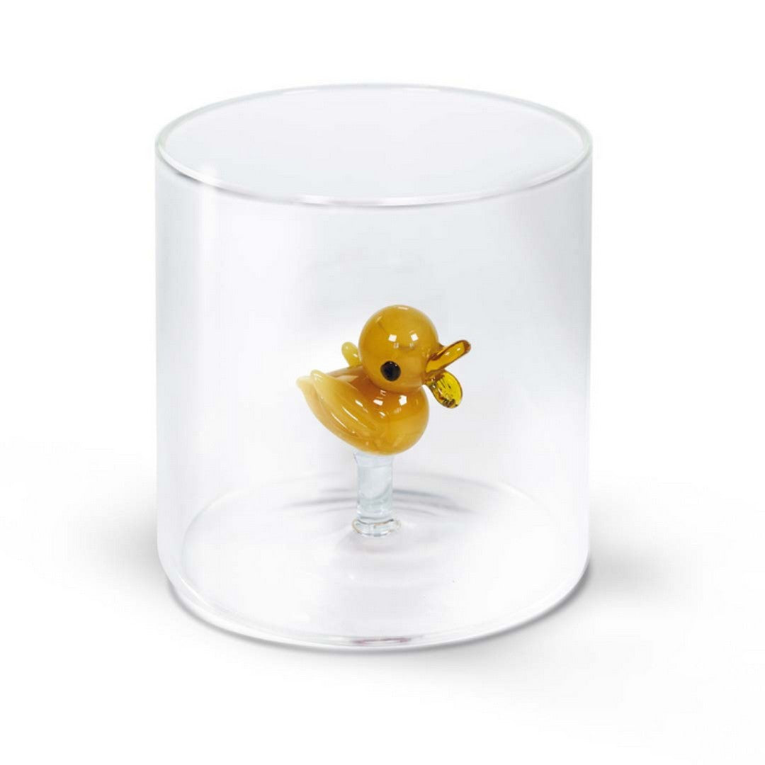 Wd Lifestyle Bicchiere in vetro borosilicato Capacità 250 ml Decoro paperella -