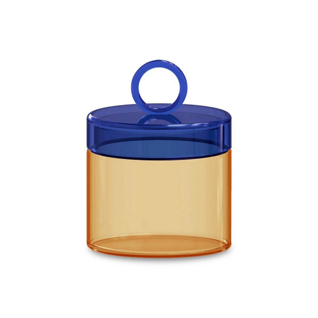 Wd Lifestyle Barattolo in vetro borosilicato con manico colorato ad anello Capac