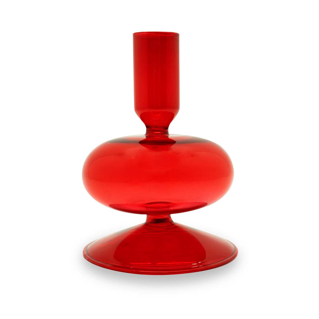 Porta candele in vetro borosilicato - 12 cm / Rosso