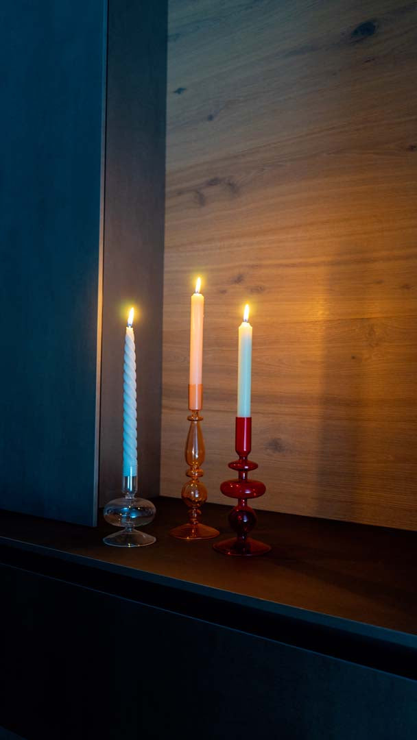 Porta candele in vetro borosilicato - 12 cm / Trasparente