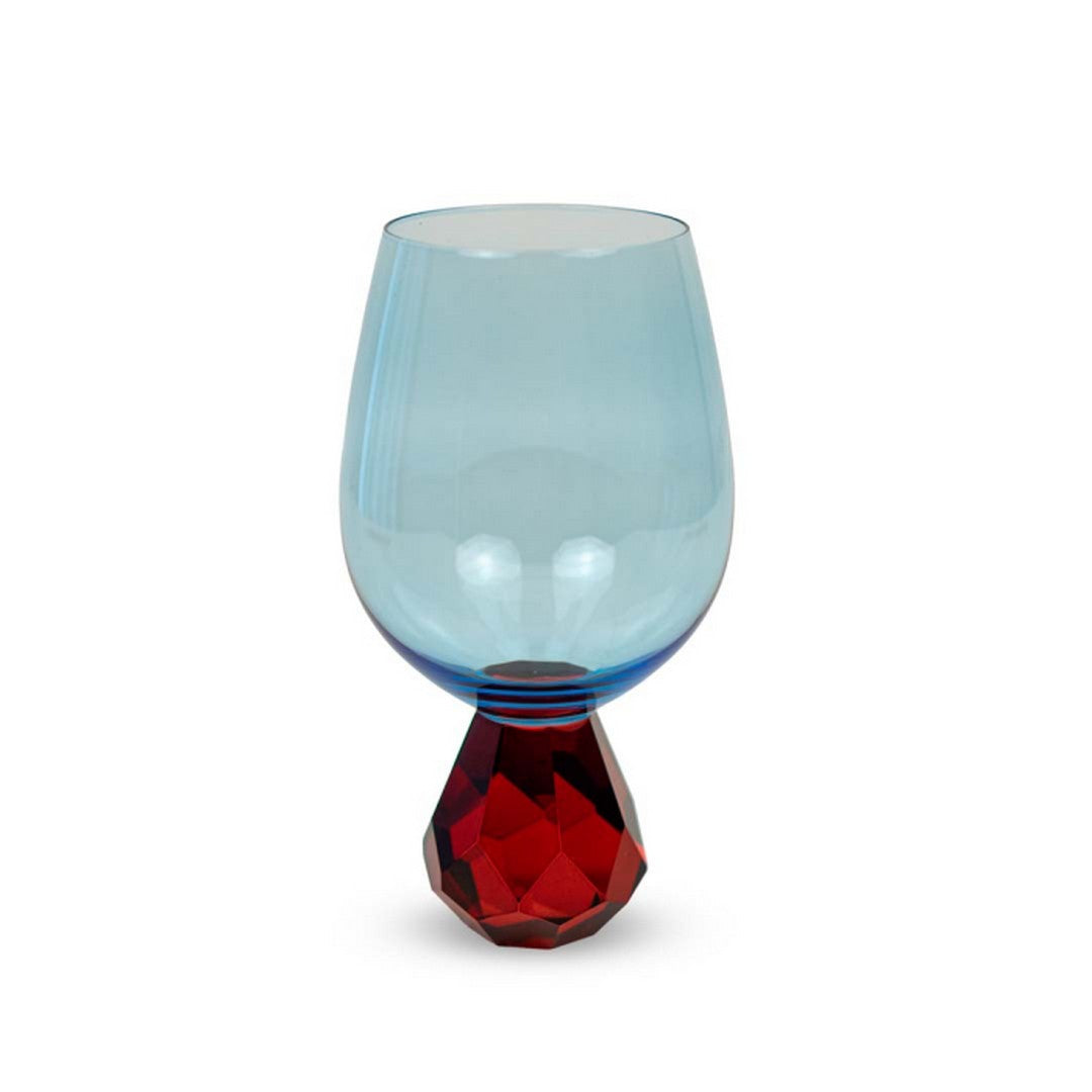 Wd Lifestyle Bicchiere cocktail in vetro effetto diamante Colore azzurro e ross