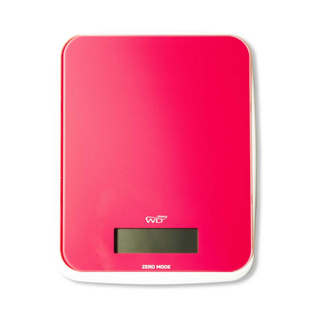 Bilancia digitale da cucina con schermo LCD. 23,8x18,2X1,9cm. Corallo.