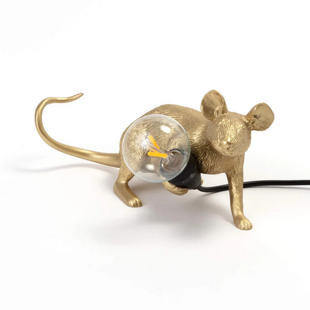 Seletti Lampada In Resina "Mouse Lamp Lop-Gold" Cm.6,2X21 H.8,1 -Steso Usb - 152