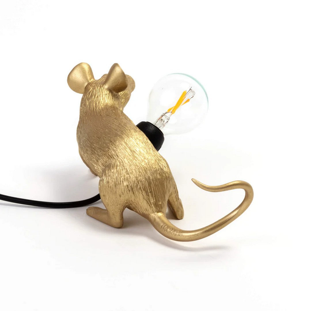 Seletti Lampada In Resina "Mouse Lamp Lop-Gold" Cm.6,2X21 H.8,1 -Steso Usb - 152