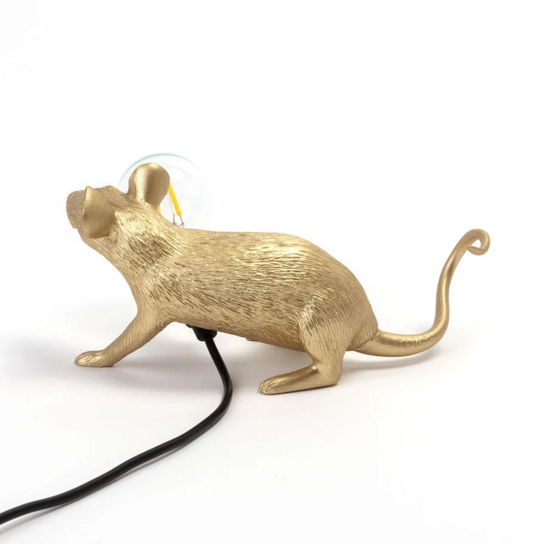 Seletti Lampada In Resina "Mouse Lamp Lop-Gold" Cm.6,2X21 H.8,1 -Steso Usb - 152