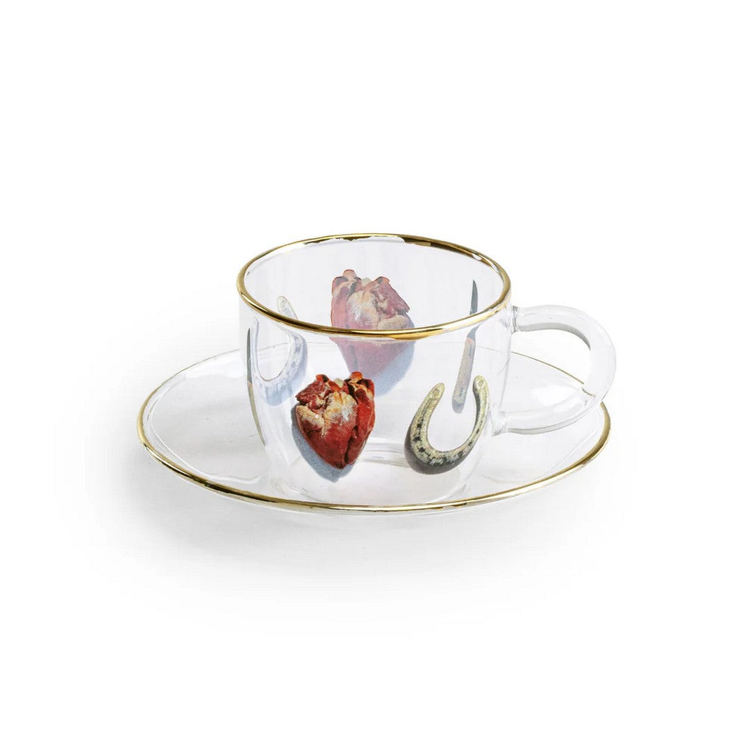 Seletti Set Caffe In Vetro "Toiletpaper"