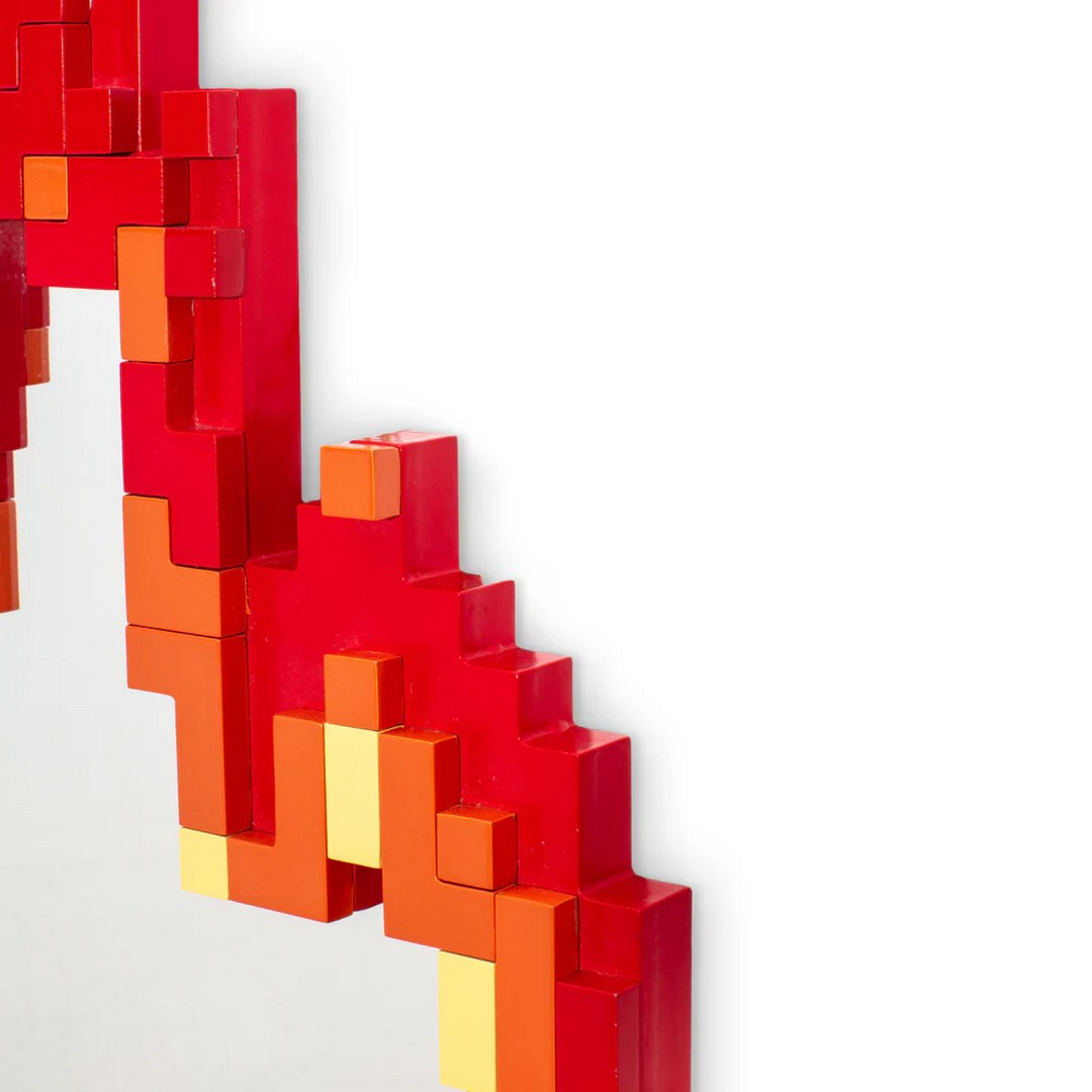 Seletti Specchio "Pixel Mirror" Con Cornice In Mdf Cm 49,5 70,5 - Flame - 1705