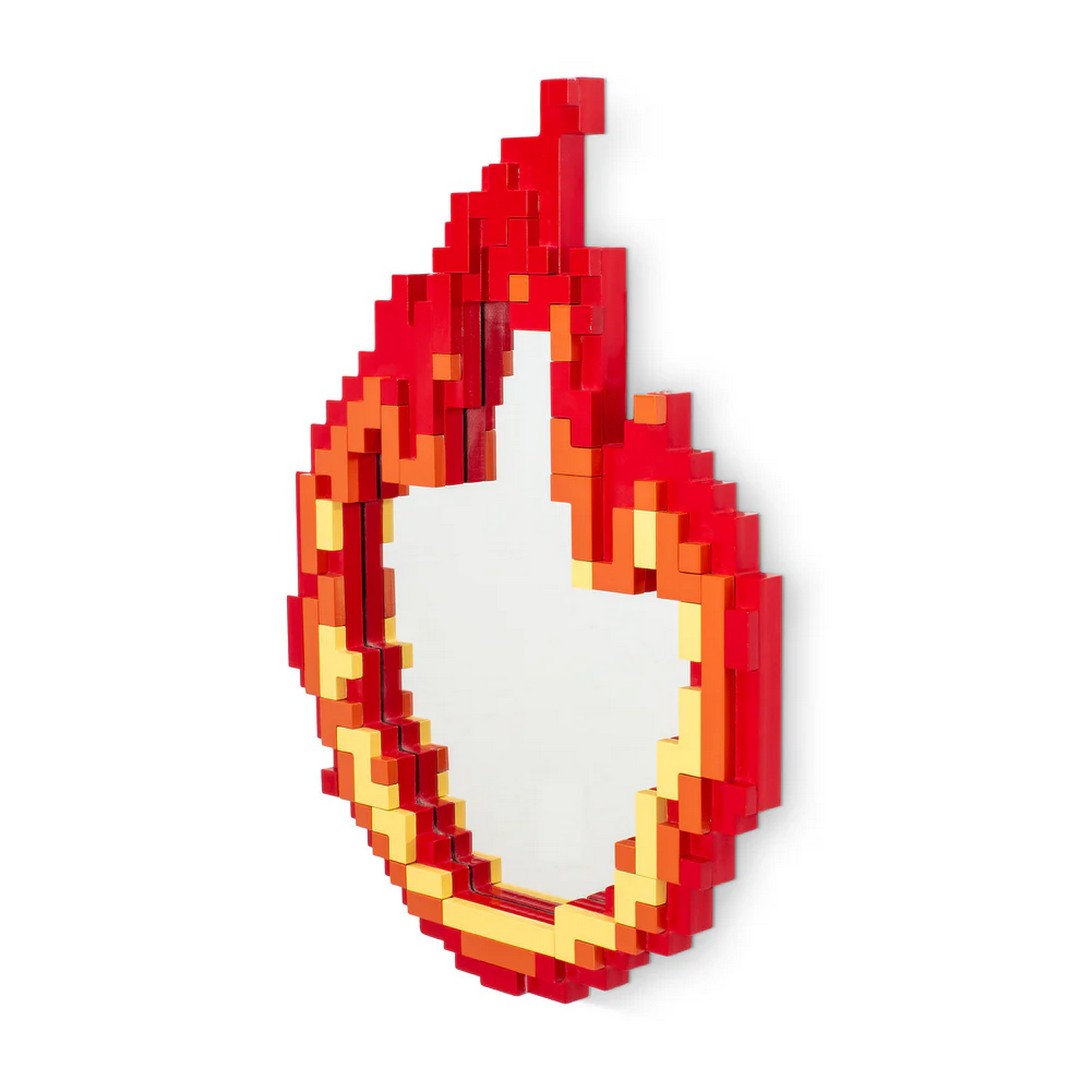 Seletti Specchio "Pixel Mirror" Con Cornice In Mdf Cm 49,5 70,5 - Flame - 1705