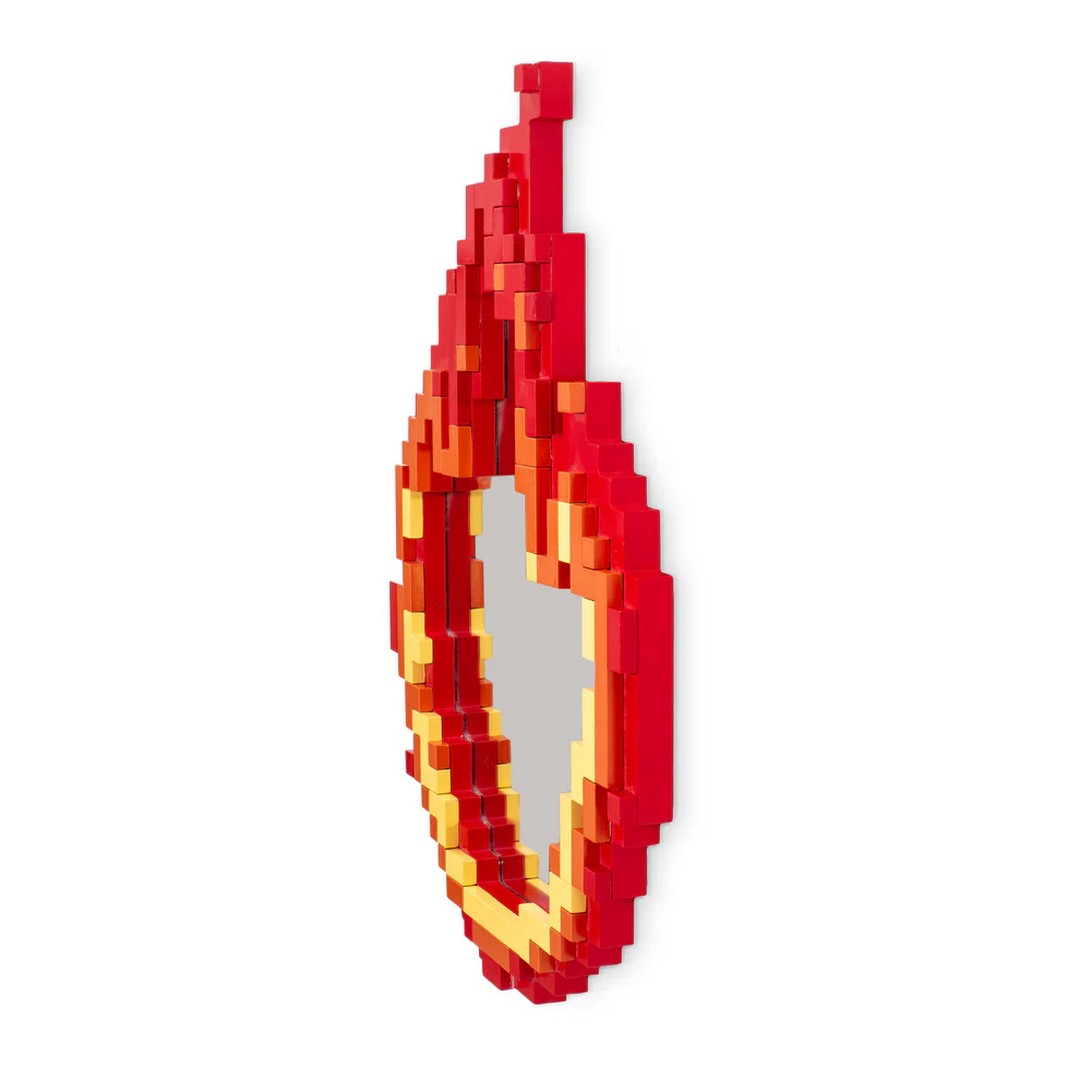 Seletti Specchio "Pixel Mirror" Con Cornice In Mdf Cm 49,5 70,5 - Flame - 1705