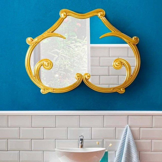 Seletti Specchio Con Cornice In Pu E Mdf "Liberty Mirror" Woman Cm 40,96X3X55,03