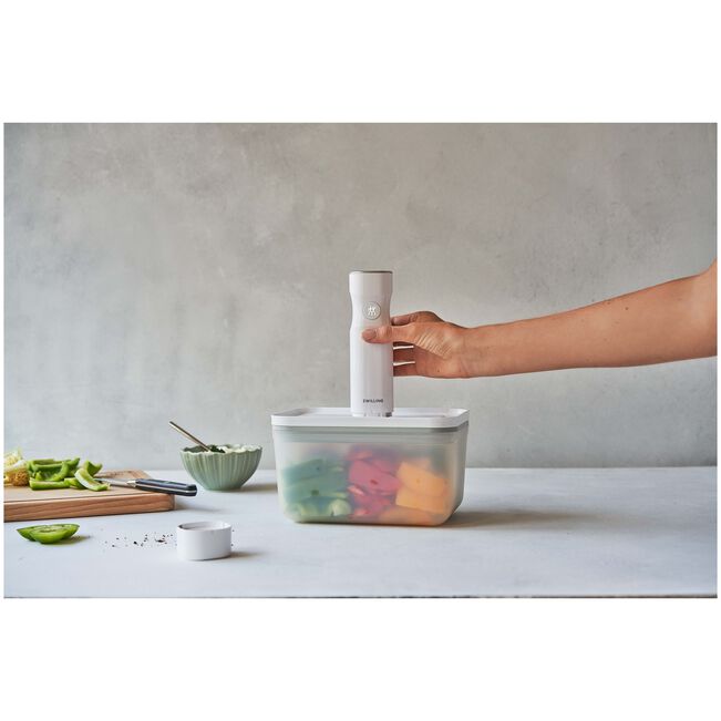 Fresh & Save Contenitore sottovuoto L, plastica, semi trasparente-grigio