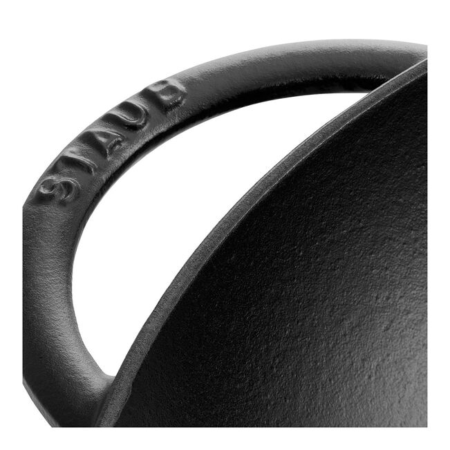 Wok con coperchio in vetro rotondo - 37 cm, nero