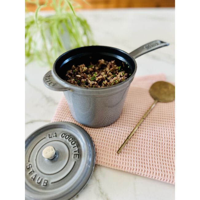 Salsiera - 14 cm, ghisa, Nero opaco