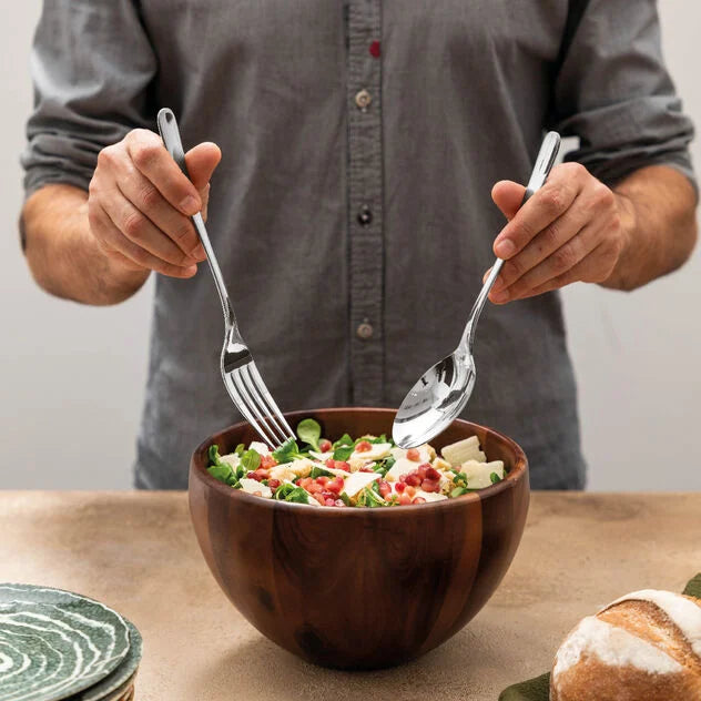 TASTE Set 2 Posate Servire, 1 Cucchiaio & 1 Forchetta In Acciaio Inox Mirror