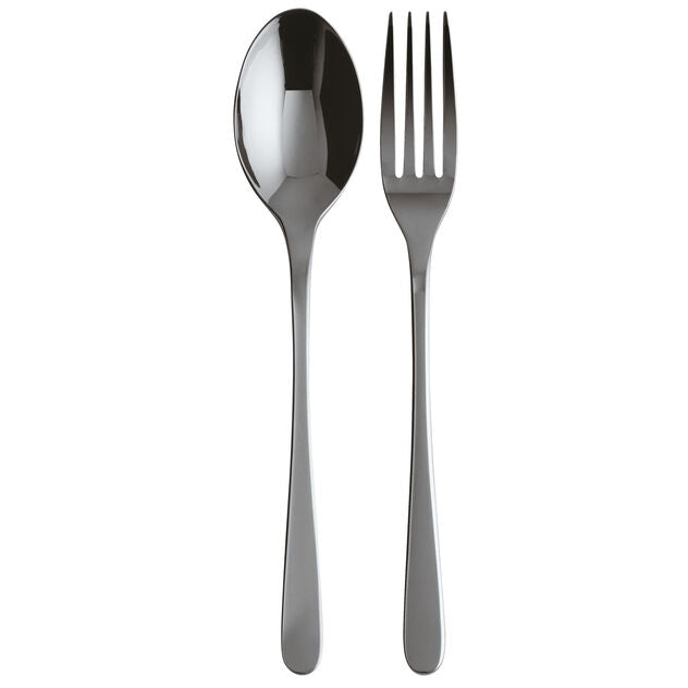 TASTE Set 2 Posate Servire, 1 Cucchiaio & 1 Forchetta Acciaio Inox Mirror Bl